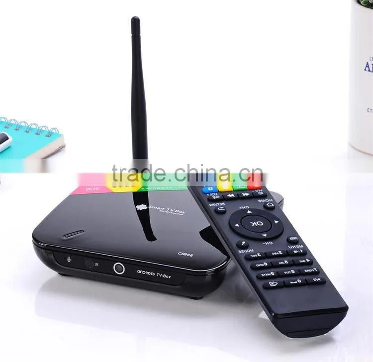 XBMC Fully Loaded, android 4.4.2 Quad Core Android TV Box, CS968, Mic,RK3188T,2G RAM, 8G ROM, WiFi,Remote Control,