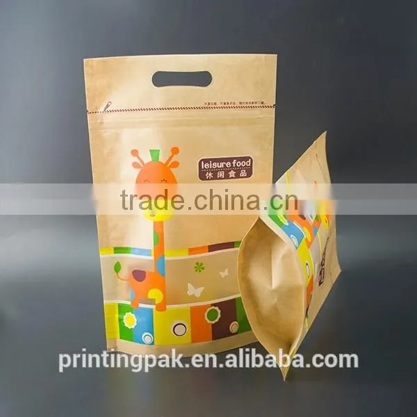 Gravure Printing Plastic lined Kraft brown paper coffee bag