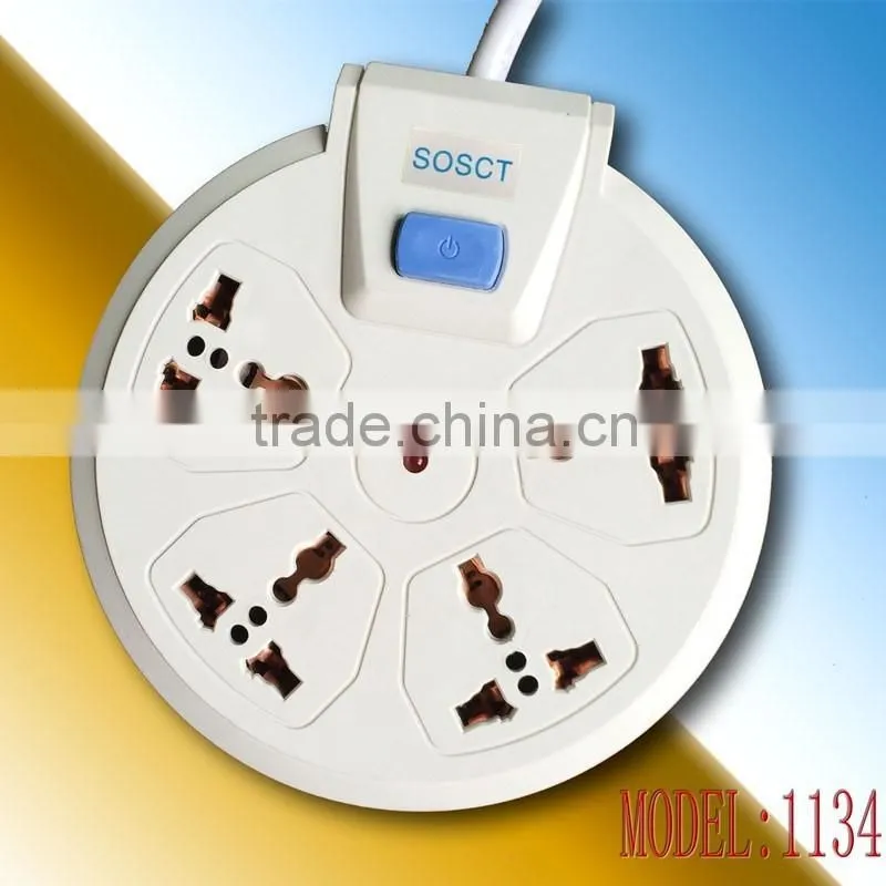 alibaba export 5way circle power strip outlet switched electric supply electrical multi socket extension cord