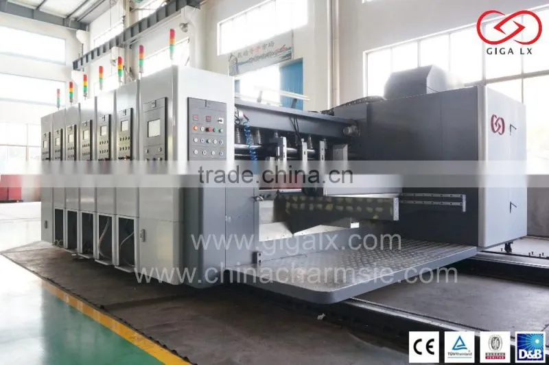 GIGA LX608CN Automatic Folder Gluer Machine Online With Flexo Carton Box Machinery