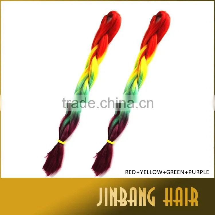 2016 hot selling ombre jumbo braiding straight hair synthetic afro kinky braids hair box braid extensions