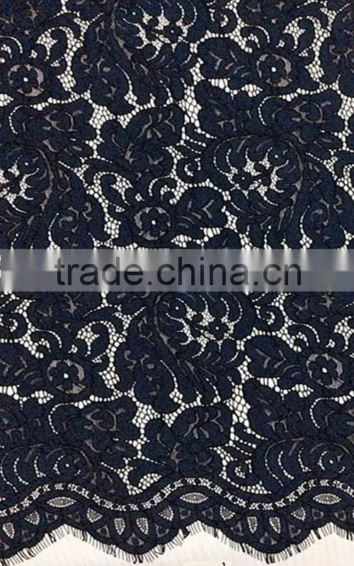 Wholesales High Quality Nylon/Cotton Guipure Eyelash Lace Fabric T8086
