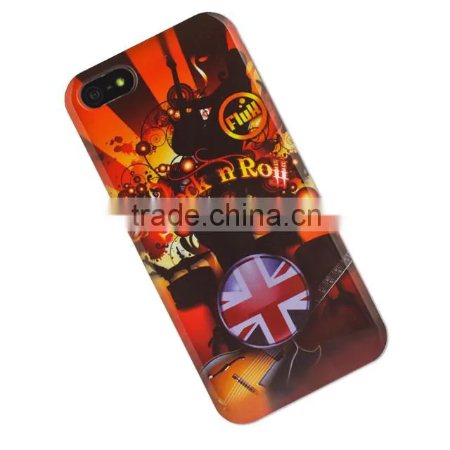 Set Screen Protector And Case For Iphone 5 , Hard Plastic Retro Style Cell Phone Sets