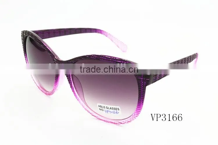 colorful fashion cheapest China made branded sunglasses with grid pattern