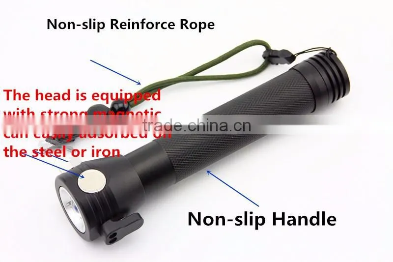 Gift Box-2016 NewTen functions in One Flashlight,Solar LED Torch With Hammer Campus USB Android Output Car Essential Emmergency