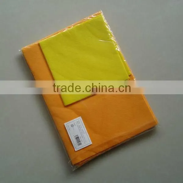 Orange germany nonwoven cleaning cloth / wipes (needle punched, viscose & polyester, super absorbent)