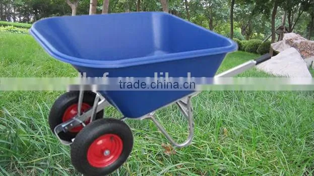 Two wheels wheelbarrow WB9600 with heavy duty plastic wheelbarrow