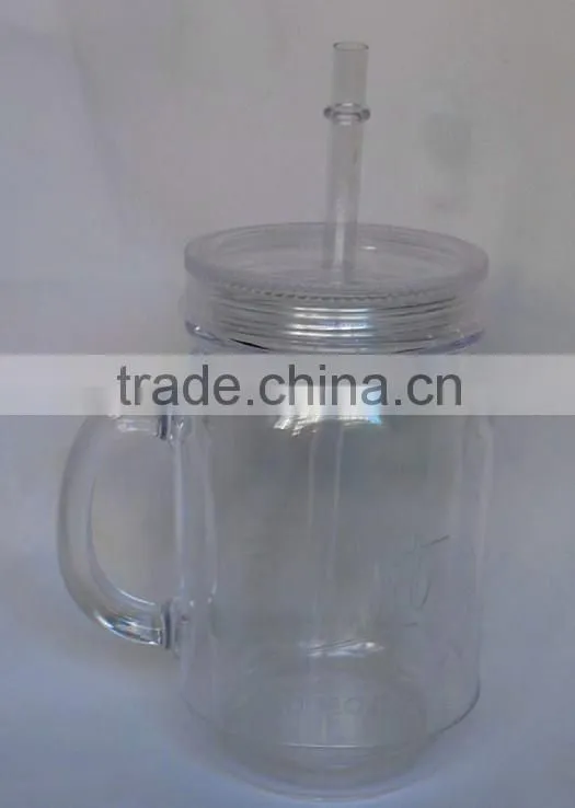 Bottle cup with straw with handle
