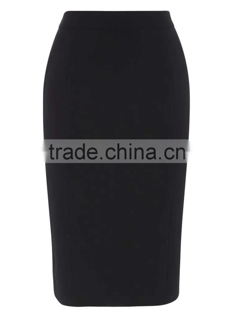 2015 Latest Women Fashion Petite Black Pencil Skirt