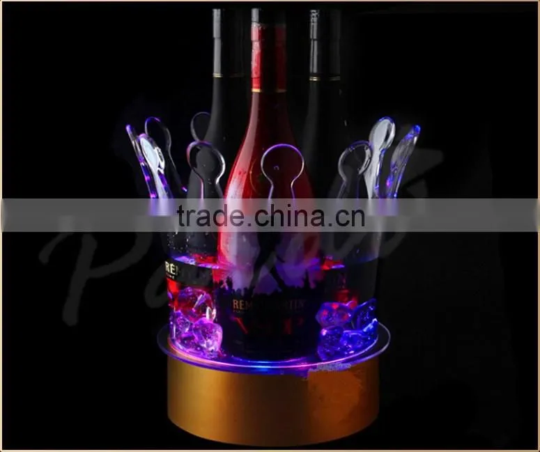 Champagne bottle display led crown illuminate ice bucket cooler