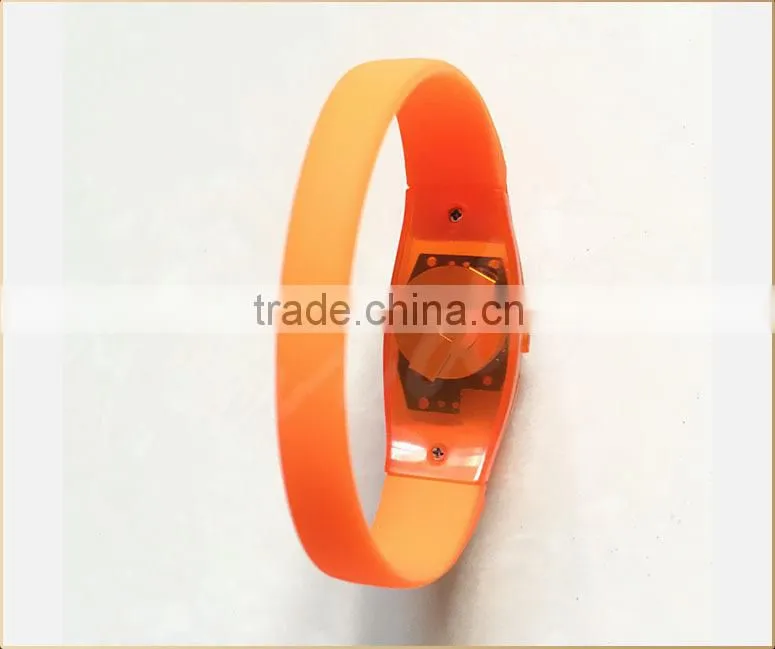 Sound or Motion active sensor LED Silicon Wristbands Bracelets
