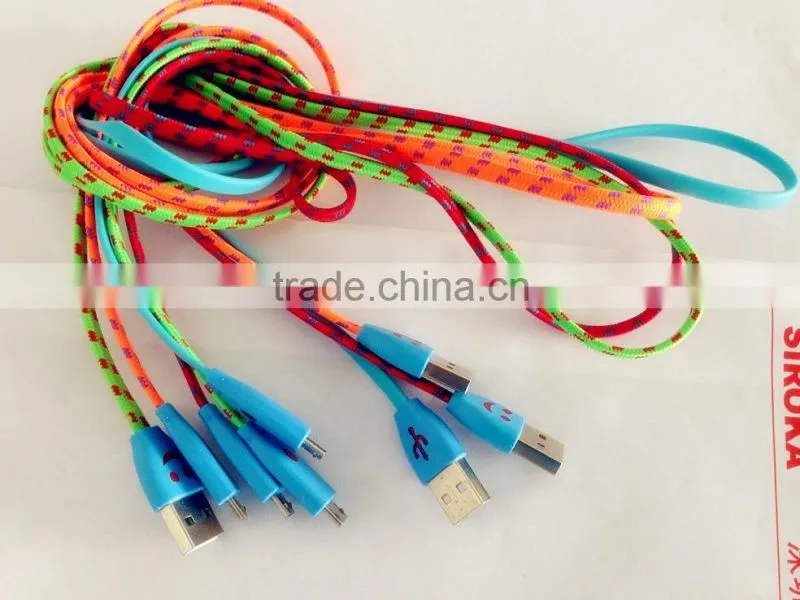 shenzhen hot sale micro dual usb data cable 1.2m micro data cable for samsung galaxy s4