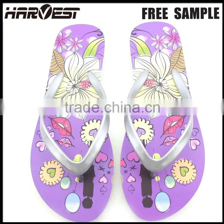 New design fashion beautiful slipper , promotion lovely flower beach flip flop