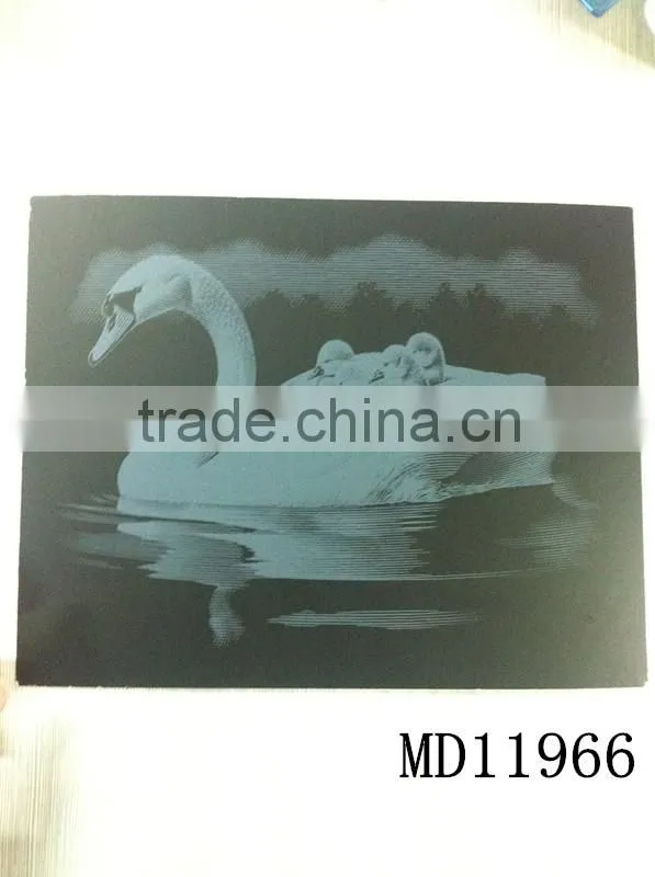 Snow-covered landscap inkjet Engraving card/Scratch art foil paper/foil card/Scratch foil paper engraving art quilling art paper