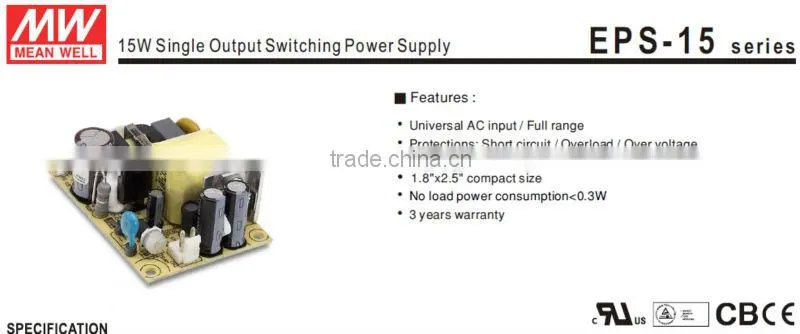Meanwell Meanwell 15W 36V Single Output/ dc switching power supply/15W 36V switching power supply/PCB power supply