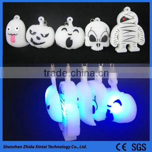 red LED light silicone keychain for multiple keys