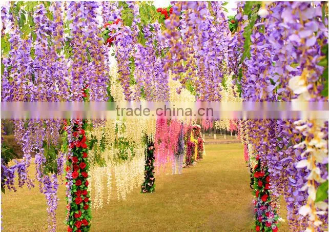wedding decoration artificial fabric orchid flowers wisteria