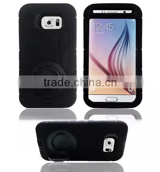 Hybrid Heavy Duty Ring Holder Protective Case For Samsung Galaxy S6 Cover