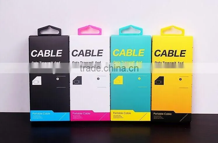 Cheap custom creative logo design paper packaging box for usb cable