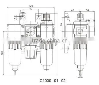Japan CKD type F.R.L Combination Air Filter Regulator Lubricator