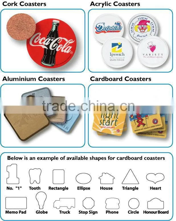 Custom made bar coaster beer drink coasters