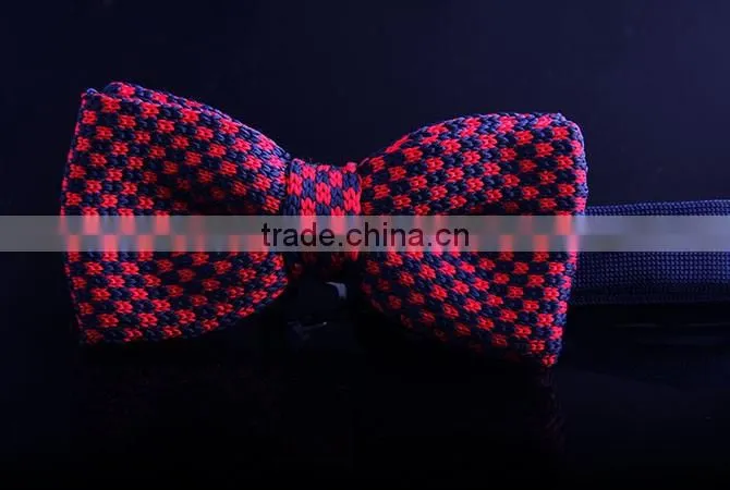 Wholesale various designs cotton cheap red knitted bow tie for men