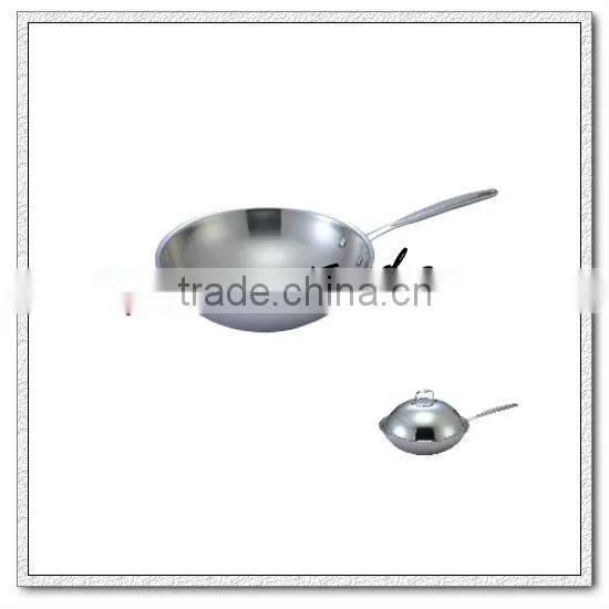S190 Dia 250mm/ Dia 280mm Three-ply Copper Wok With Single Handle
