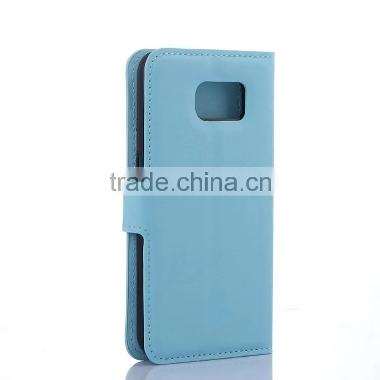 Low Price China Mobile Phone Leather Wallet Stand Case For Samsung Galaxy S6 Edge