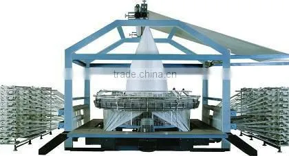 LARGE 10-SHUTTLE CIRCULAR LOOM, plastic rain cloth making machine