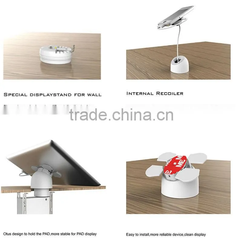Retractable tablet retail display security stand alarm