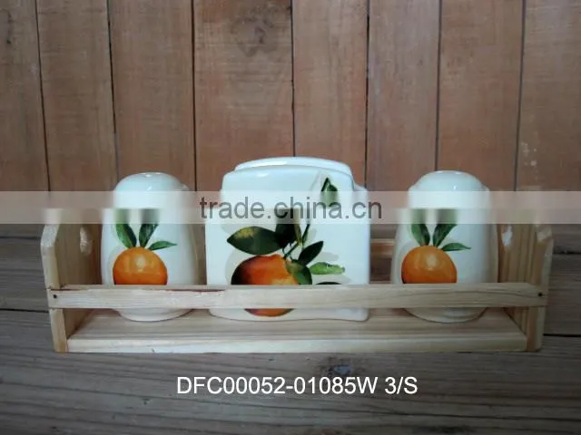 Orange Decal Ceramic Deep Dinner Plate