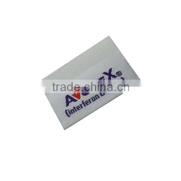Cheap high density laser cut damask printed clothing label