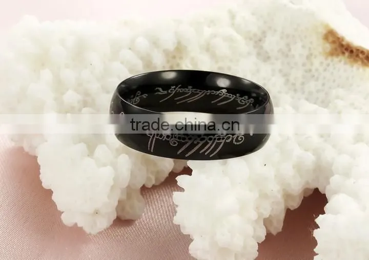 KSTONE 316L Stainless steel engraving black ring lord of the rings ring