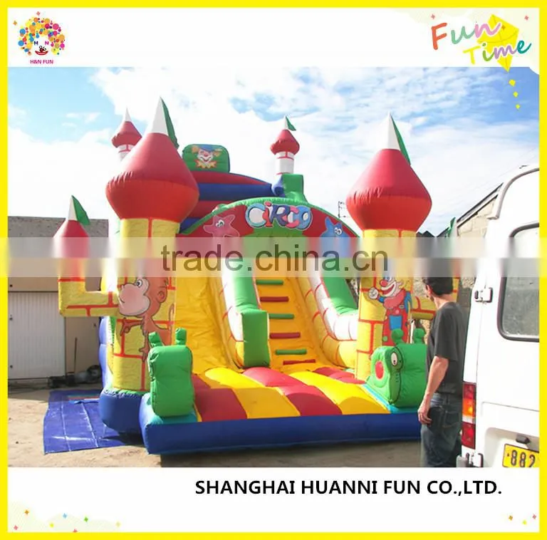 Hot Sale Jungle Inflatable Combo Bouncer long Slide in Amusement park