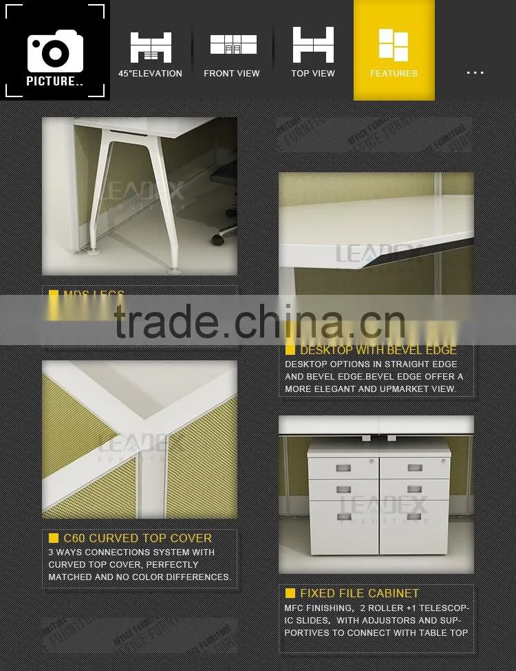Hot sale modern design office modular workstations for 2 person