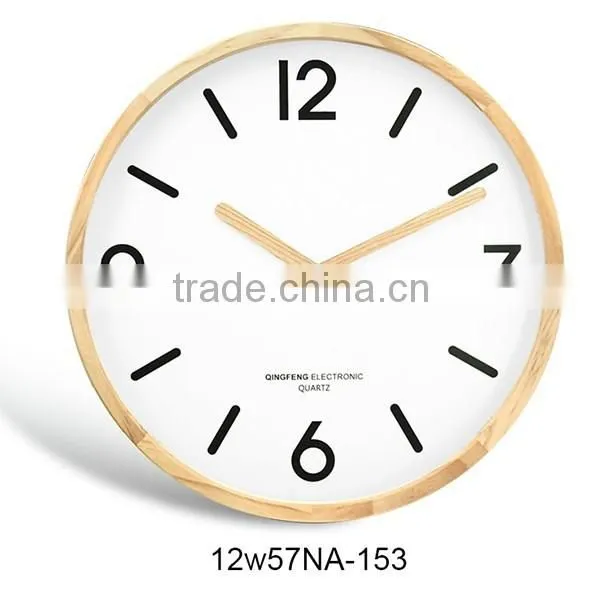 12 inch handicraft wood art wood frame wall clock modern(12W57NA-155)