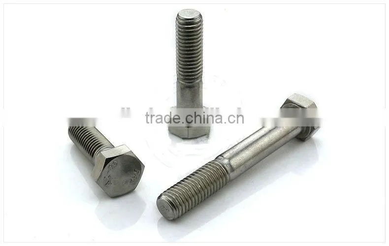Made in china stainless steel hex head bolt 316