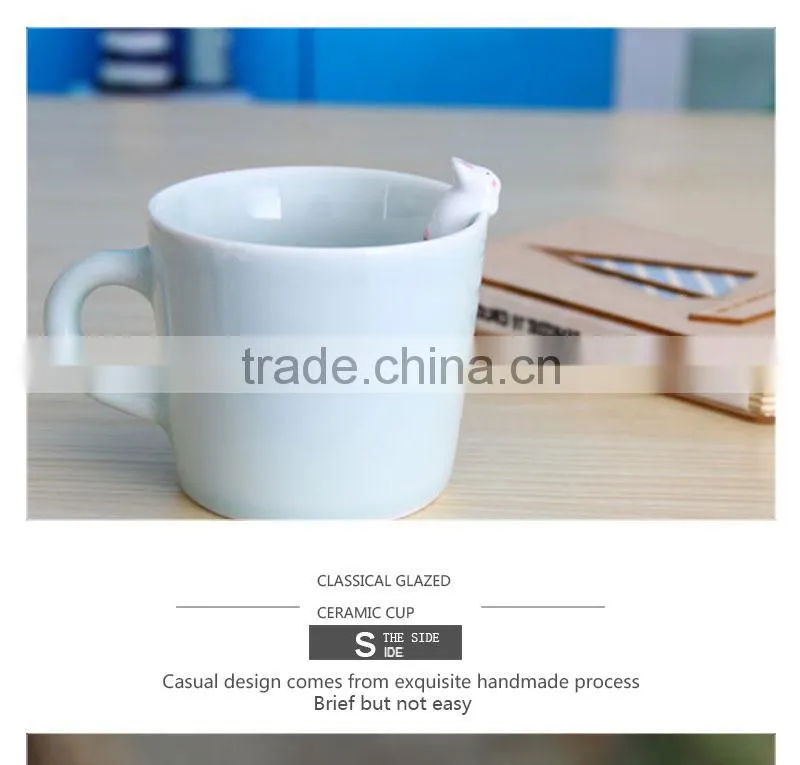 Wholesales custom white sublimation coffee ceramic cups with handle CC-C047