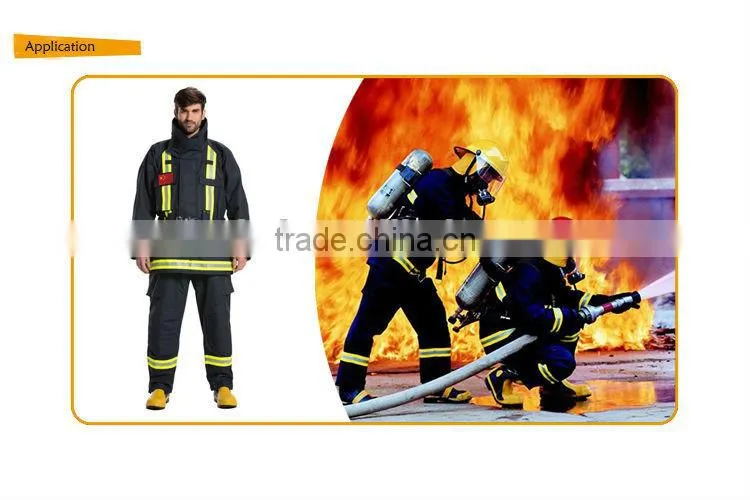 EN 469 Fireman rescue gear/ Firefighting suit/ Fireapproach suit with 4 layer structure aramid cloth Firefighter uniform