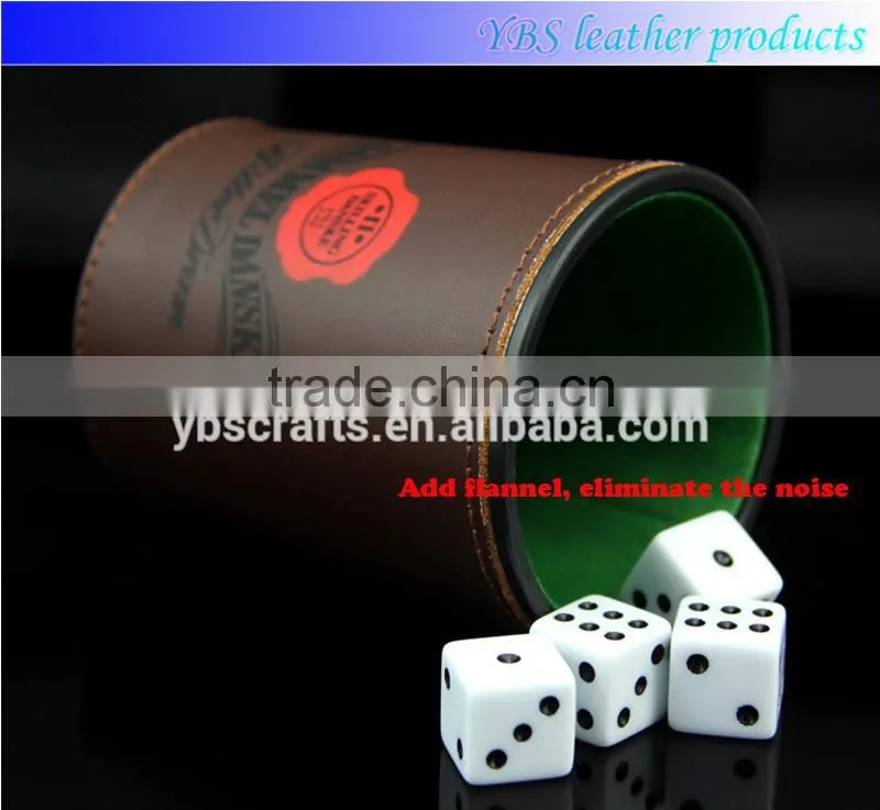wholsale custom classical leather dice cup for entertainment
