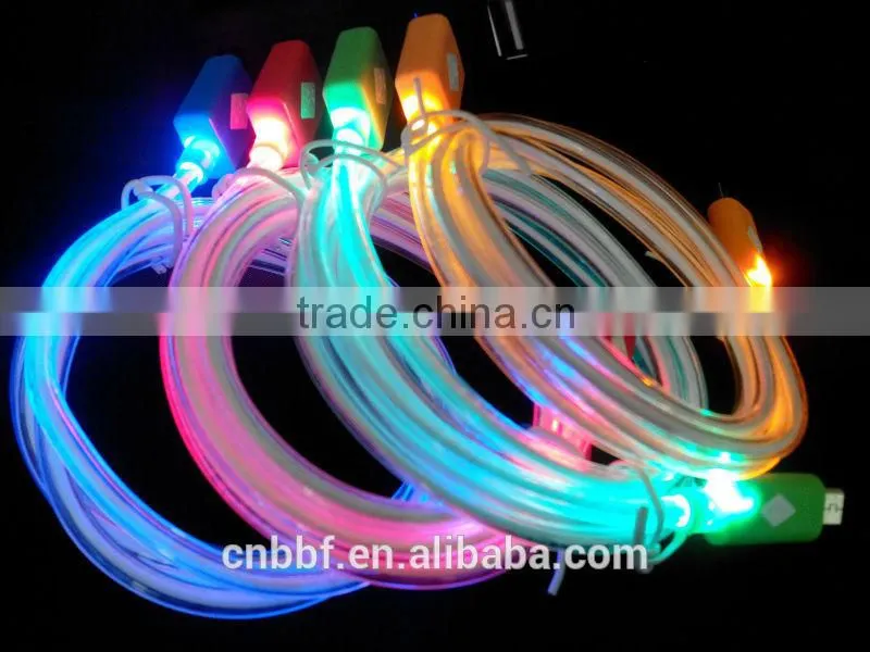 High Quality 1m led light Micro USB Data Cable Sync Charge Cord for Samsung