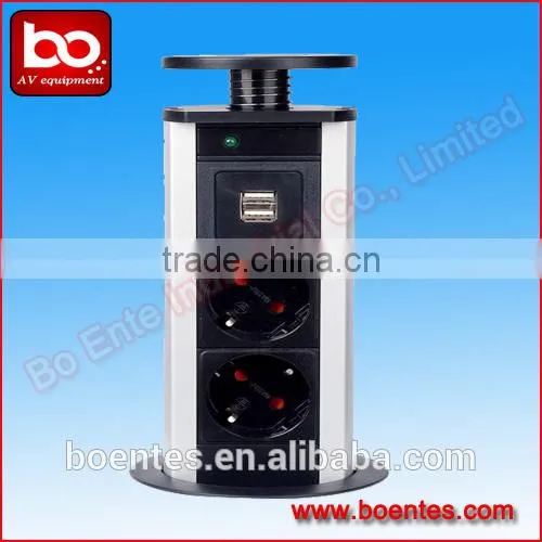 Home Popular Customized Kitchen Pull Up Power Socket with EU Standard Plugs and USB Charger