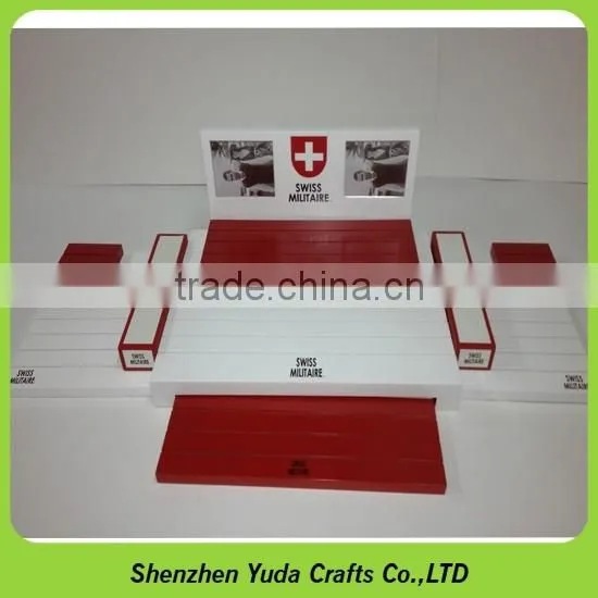 Elegant large wooden countertop watch display holder