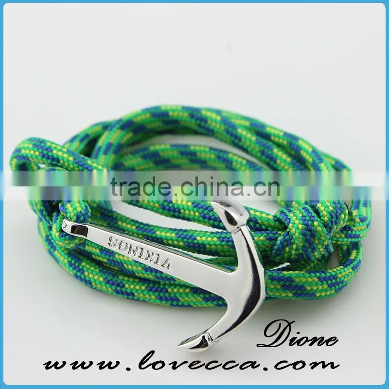 High Quality Colorful Leather Anchor Bracelet for Jewelry