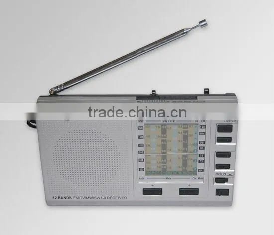 Hot sales FM/TV/MW/SW(1-9) 12 Band radio for promotion
