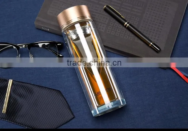 Custom Infuser Bpa Free Glass Water Tea Bottle