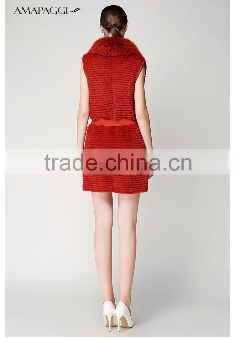Hot sale knitting mink fur Vests & Waistcoats for women