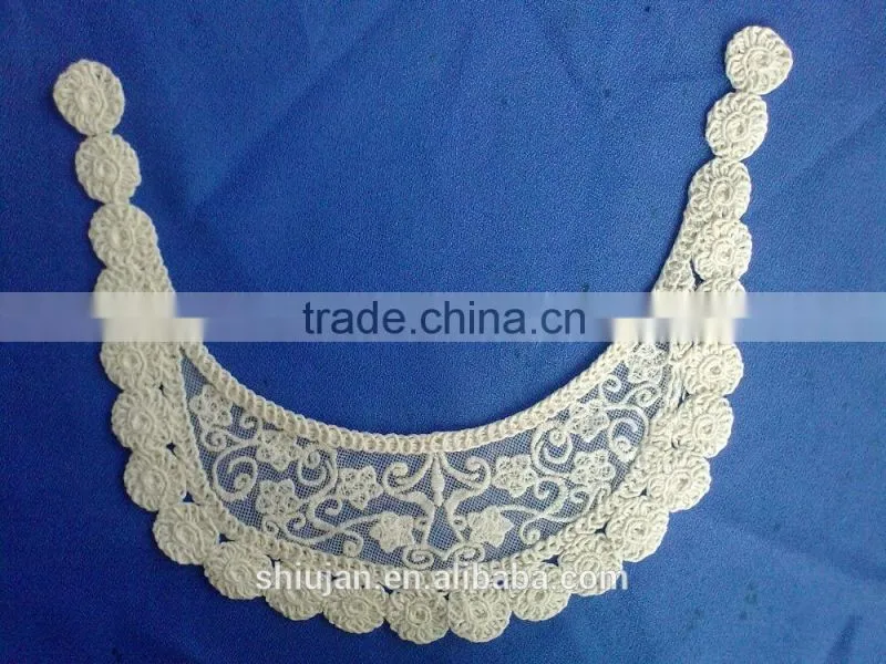 hand crochet white collar--neck design of blouse,wedding dress
