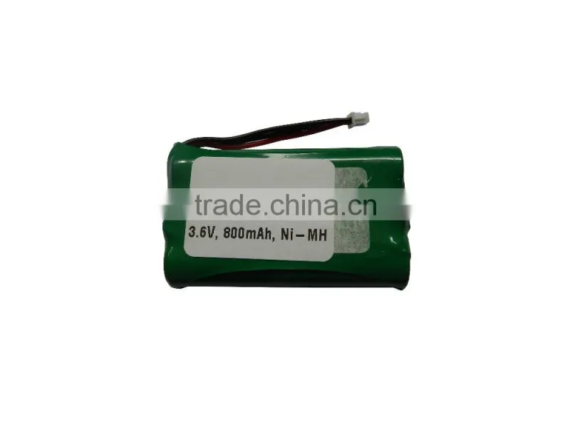 China Battery Supplier Rechargeable NI-MH 5/4AAA 3.6V 800mAh Battery pack for Cordless Phone