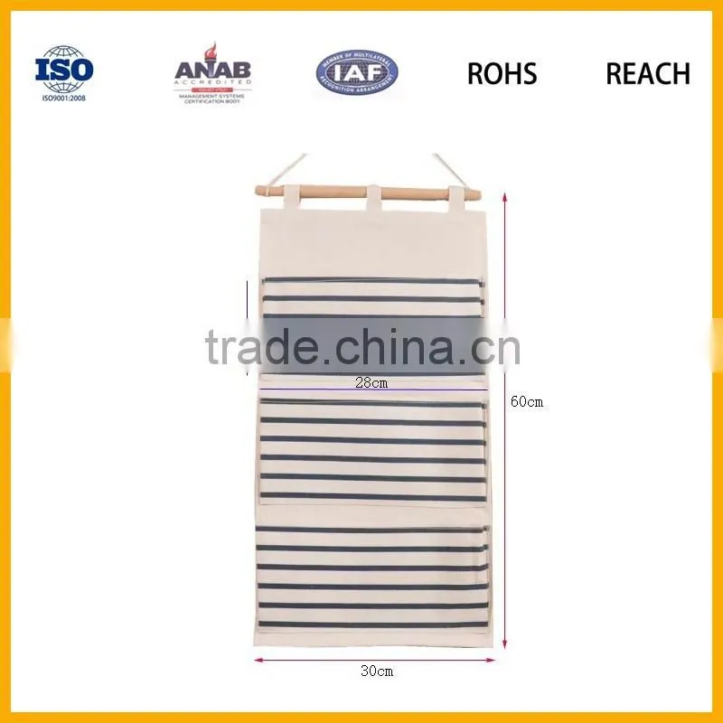 High Quality Low price 100% cotton Canvas Hanging bag Storage Bag wall organizer